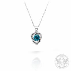 Медальон бяло злато с със син диамант - 0.45 ct. BR8296