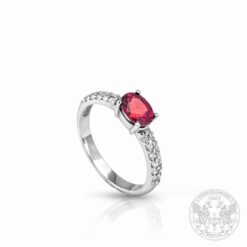 Златен пръстен с централен Рубин - 0.63 ct. и странични Диаманти - 0.18 ct. BR7751