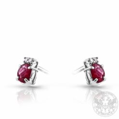 Златни обеци с Рубини - 1.07 ct. и Диаманти - 0.03 ct. BR7374