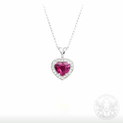 Медальон с централен Гранат - 2,03 ct. и странични Диаманти -0,24 ct. BR8967