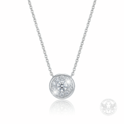 Дамско Halo колие с централен брилянт 0.09ct. и странични диаманти- BR7012