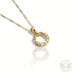 Alternative view of Медальон жълто злато с Диаманти – 0.05 ct.- BR6912