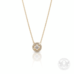 Дамско Halo колие с централен  брилянт 0.17ct. и странични диаманти- BR8054