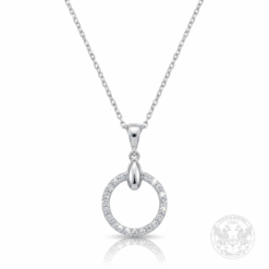 Медальон бяло злато с Диаманти – 0.14 ct.- BR6917