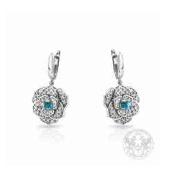 Изящни обеци с централни Fancy Blue Diamonds - 0.30 ct. и странични 0.50 ct. BR8174