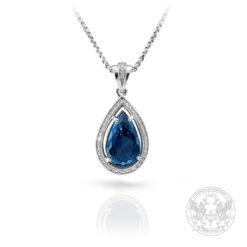 Дамски медальон с централен Топаз -9.30ct. и Диаманти 0.31ct.