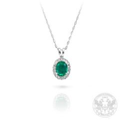 Златен медальон с централен Изумруд - 1,03 ct. и Диаманти - 0,24 ct. BR4119