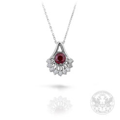 Златен медальон с централен Шпинел във формата на Паун – 1.07ct. и Диаманти – 0.30ct. BR7924