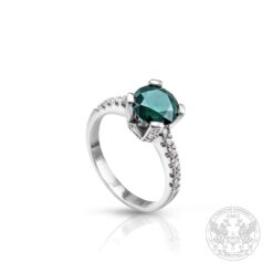 Годежен пръстен с Fancy синьо-зелен Диамант 1.58 ct. и брилянти 0.21 ct