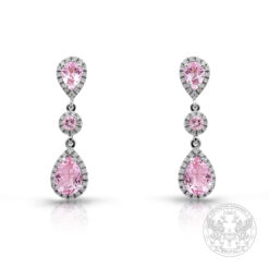 Златни обеци с централни Морганити – 6.52ct. и странични Диаманти – 0.83ct. BR5281