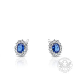 Златни обеци с централни Сапфири - 2.26ct. и странични Диаманти - 0.50ct. BR9575