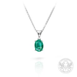 Златна висулка с овален Изумруд 1.60ct. и брилянт