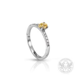 Годежен пръстен с Fancy жълт Диамант 0.34ct. и брилянти 0.10ct. BR7368