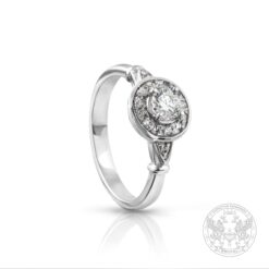Бутиков годежен пръстен с Диамант - 0,251ct. и странични брилянти - 0,11ct. BR519