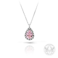 Златен медальон с централен Морганит – 0.95ct. и странични Диаманти – 0.12ct. BR7751