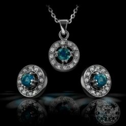Комплект обеци и медальон с централни Fancy Diamonds - 1.62 ct. и странични - 0.83 ct. BR8520