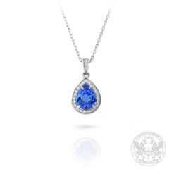 Дамски медальон с централен Танзанит 3.21ct. и диаманти 0.30ct.