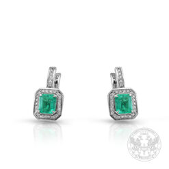 Бутикови обеци с централен камък Смарагд-2.80 ct. и странични Диаманти-0.40 ct. BR8000