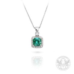 Златен медальон с централен Турмалин - 2,26ct.  и Диаманти - 0,28 ct. BR4146