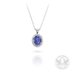 Златен медальон с централен Танзанит - 1.85ct. и странични Диаманти - 0.25ct. BR4128