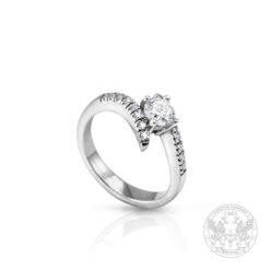 Годежен пръстен "Преплитане" с централен GIA диамант 0.42ct. и странични брилянти 0.15ct.