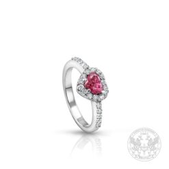 Пръстен, бяло злато с централен Розов Диамант във форма на сърце 0.49 ct. и странични Диаманти 0,30 ct. BR9572