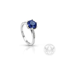 Пръстен, бяло злато с централен Танзанит 1,17ct. и странични Диаманти 0,21ct. BR8399