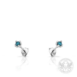 Диамантени обеци Solitaire в бяло злато със сини Диаманти 0.37ct.-BR6366