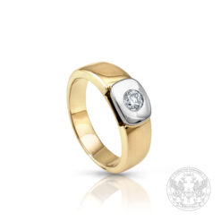 Пръстен с диамант 0.22ct. бяло и жълто злато 18к  BR8677