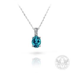 Дамски медальон с небесносин Аквамарин 1.89ct. и Диаманти BR2531