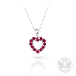Дамски медальон под формата на сърце с множество рубини BR7992