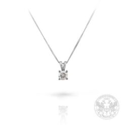Класическо колие бяло злато с Диамант- BR5580