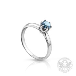 Класически годежен пръстен със син диамант 0.507ct. YP8739