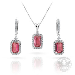 Комплект обеци и колие, бяло злато с Турмалини 6,18 ct. и Диаманти 0,72 ct. BR9740