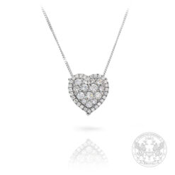 Колие под формата на сърце с 1.00ct. диаманти