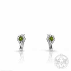 Нежни обеци с централни Fancy Green Diamonds - 0.40 ct. и странични - 0,22 ct. BR8129