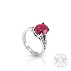 Златен пръстен с централен Рубин - 3.33ct. и Диаманти - 0.22ct. BR9889