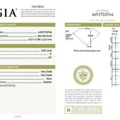 Alternative view of Стилни обеци овали в розово злато 14к. с Диамнати-BR6102GIA
