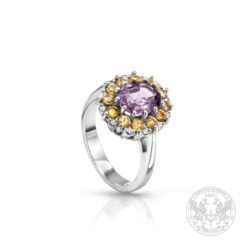 Дамски златен пръстен с централен Шпинел 2.09ct., Жълти Сапфири 1.14ct., Диаманти 0.12ct. BR4159