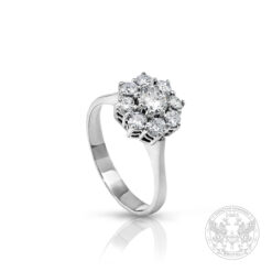 Пръстен бяло злато 18K с централен  Диамант – 0,25 ct., странични Диаманти -0,32ct. BR6979