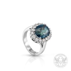 Златен пръстен с централен Сапфир - 4.85ct. и Диаманти - 0.70ct. BR9379