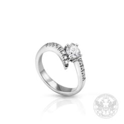 Златен пръстен 18К с централен Диамант - 0,32 ct. и странични - 0,12 ct. BR9710 GIA