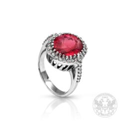 Златен пръстен с централен Рубелит - 4,65 ct. и Диаманти -0,33 ct. BR6646