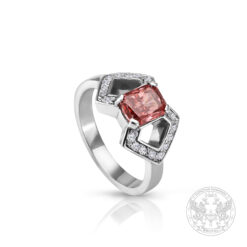 Пръстен бяло злато с централен Pink Diamond 0,97 ct, и странични 0,13 ct G/SI1 BR8305
