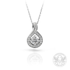Златен медальон с централен Диамант – 0.50ct. и странични Брилянти – 0.17ct. BR6679GIA