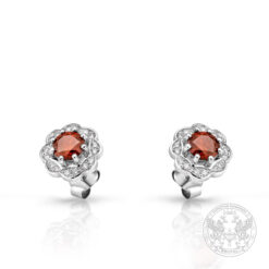 Обеци бяло злато с централни червени Диаманти-1.41ct.