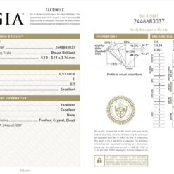 Alternative view of Класически годежен пръстен с 0.51 ct. BR9713 GIA Certificate