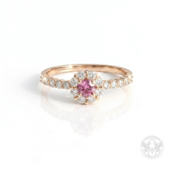 Alternative view of Пръстен розово злато с централен Pink Diamond 0,15 ct, и странични 0,28 ct BR5489
