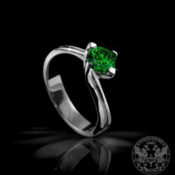 Изящен пръстен с централен камък Демантоид / Demantoid Garnet Ring 0.60 ct. BR7825
