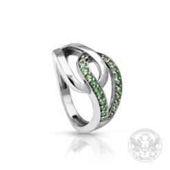 Дамски пръстен, бяло злато с Цаворити - 0,30 ct. BR6664